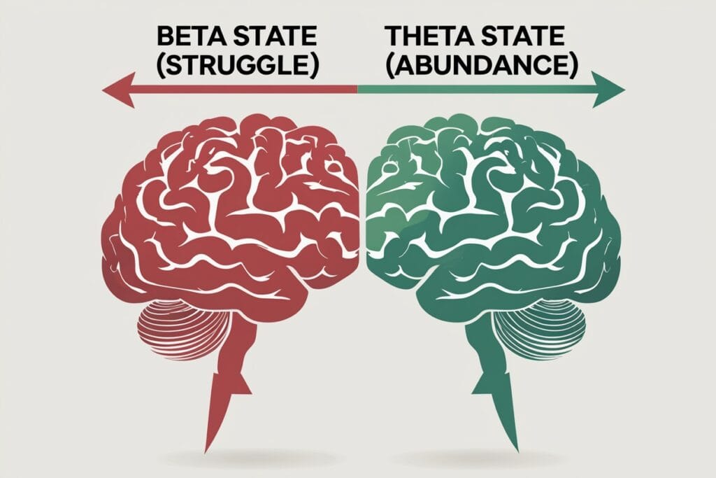 Brain Beta State (Struggle), Brain Theta State (Abundance)